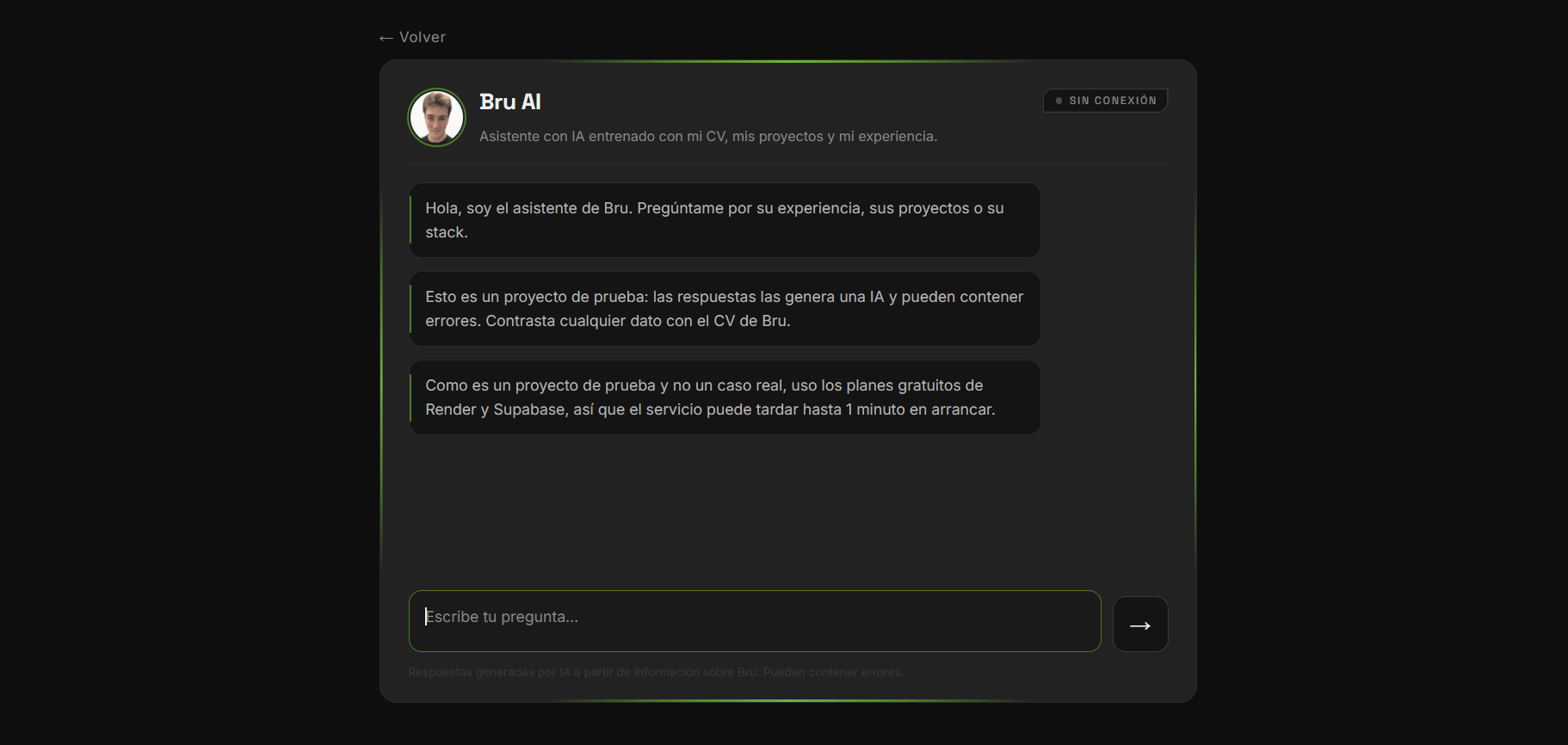 Captura del chat de Bru AI
